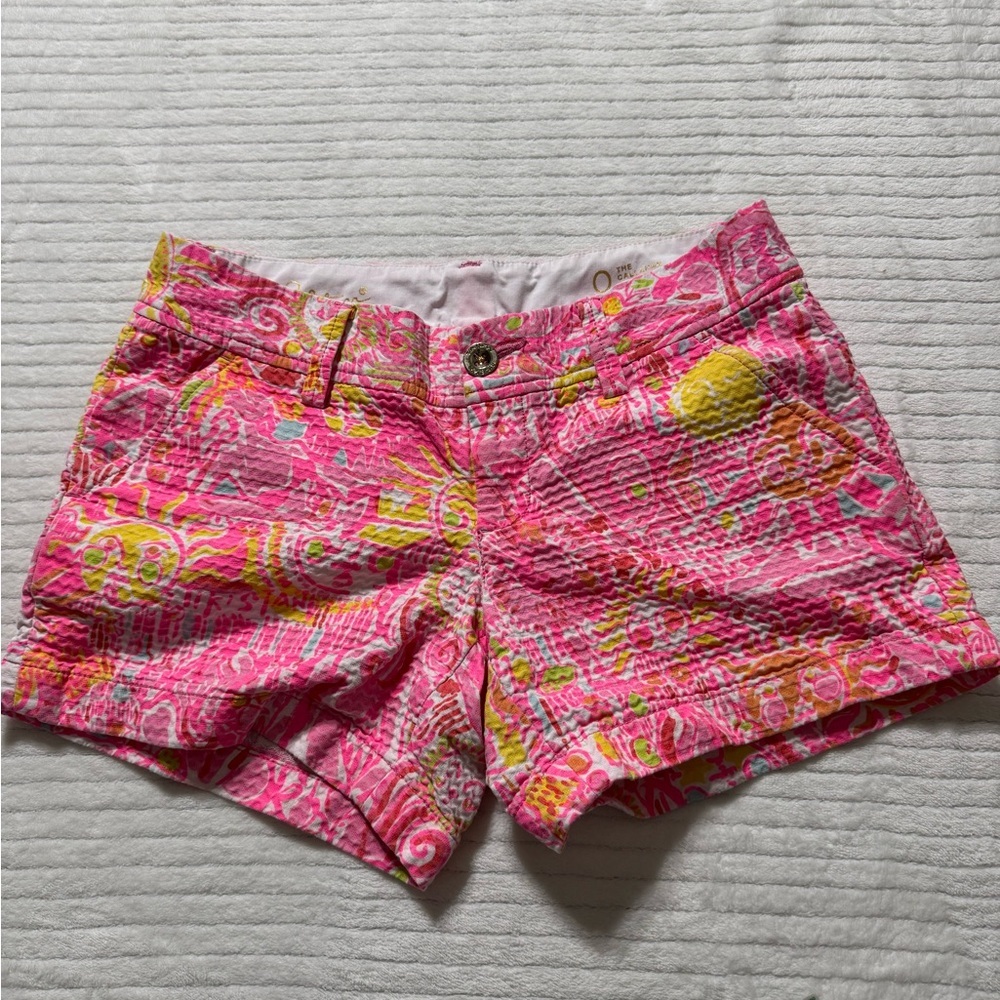 Lilly Pulitzer Vibrant Pink and Yellow Women's Shorts